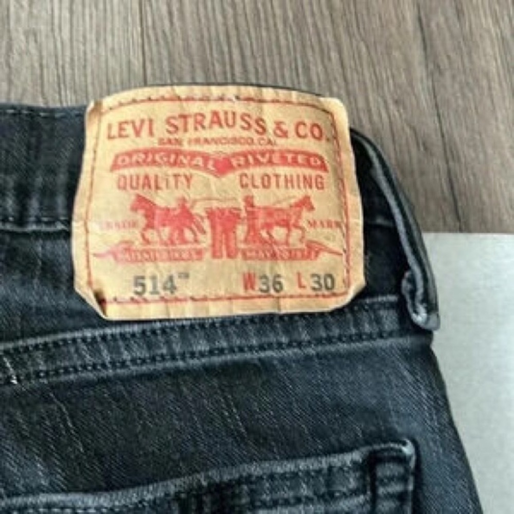 Men's Black Straight-Leg Jeans - Picture 4 of 4